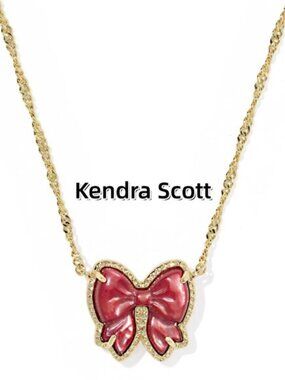 Haley Bow Gold Short Pendant Necklace